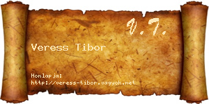 Veress Tibor névjegykártya